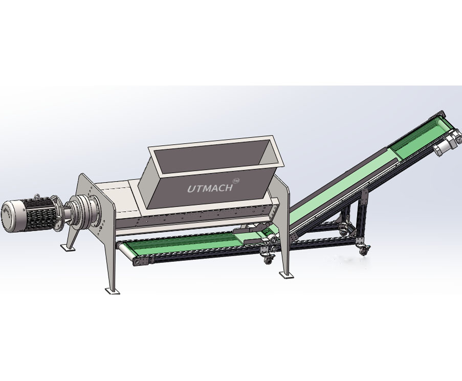 Pallet Shredder with Conveyor